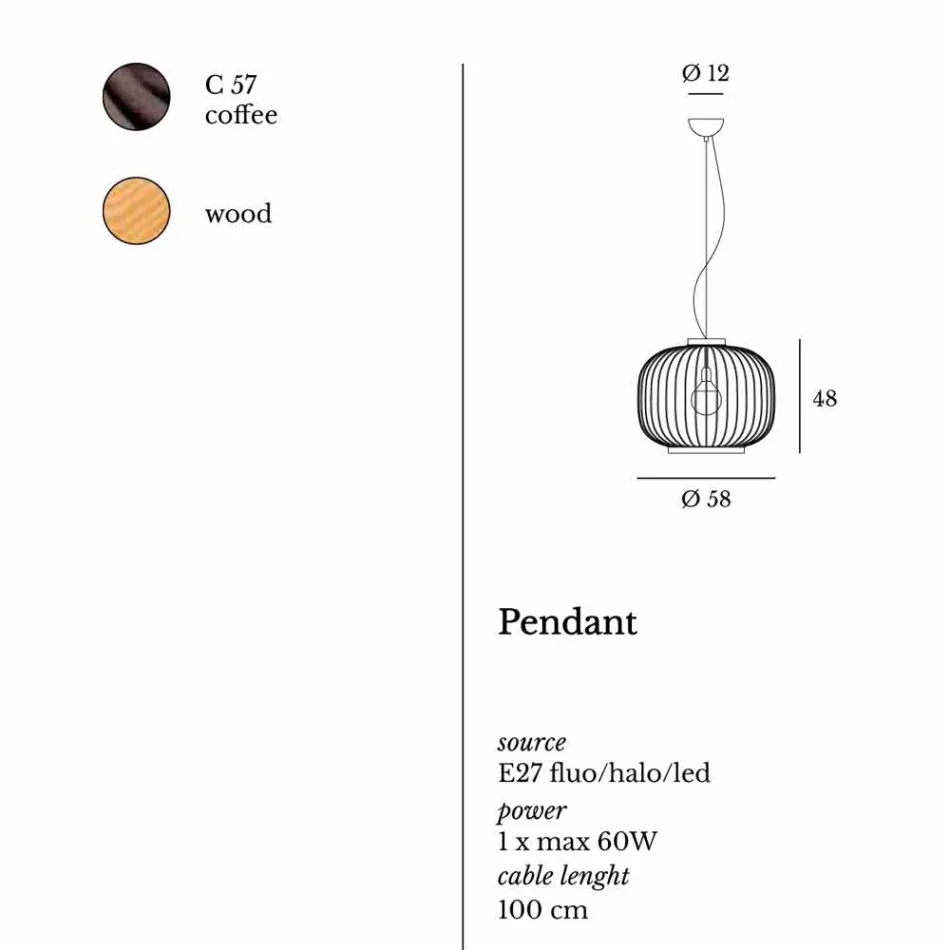 مصباح معلق حديث من الفولاذ، أبعاده 58 × 48 × 80 سم Viadurini