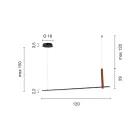 مصباح تعليق أفقي بتفاصيل معدنية وجلد صديق للبيئة - سايبريس Viadurini