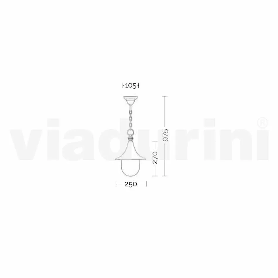 مصباح تعليق خارجي من الألومنيوم صنع في إيطاليا، أنوسكا Viadurini