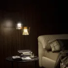 مصباح معلق مصنوع من المعدن والزجاج صنع في إيطاليا - فكر Viadurini