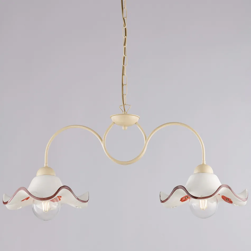 مصباح مصنوع يدويًا من الزجاج والمعدن، صنع في إيطاليا، مناسب لغرفة المعيشة وغرفة النوم - ميروب Viadurini