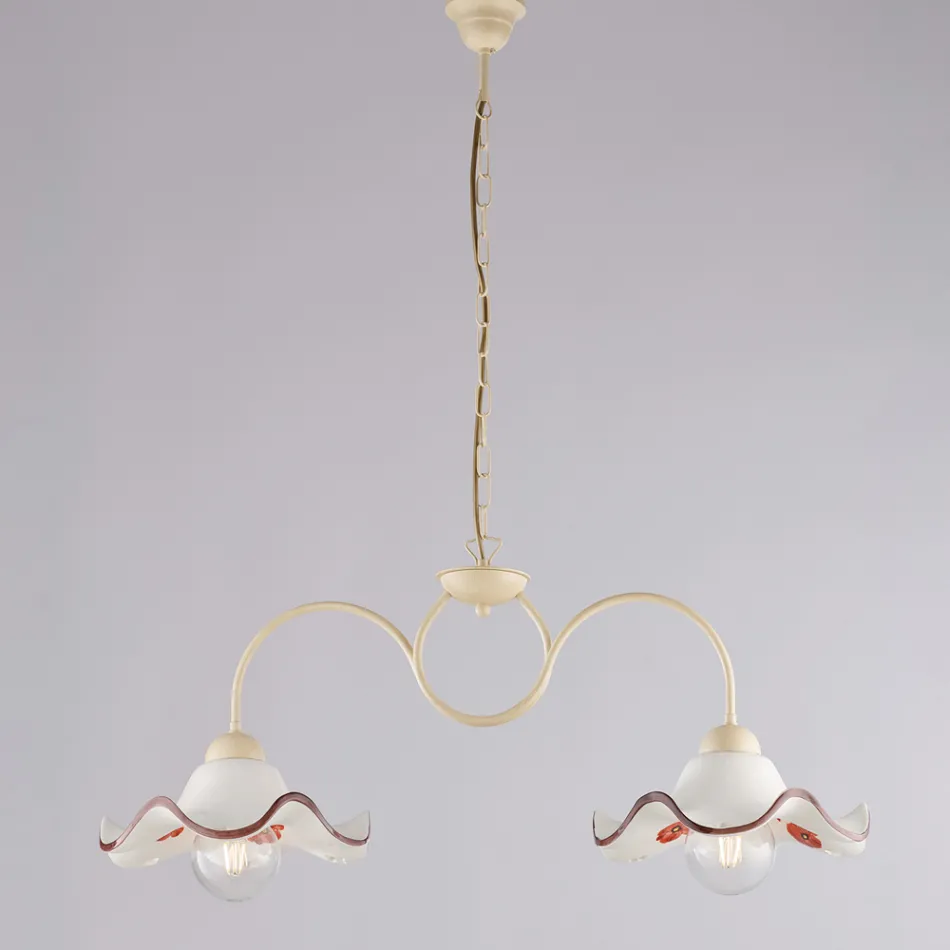 مصباح مصنوع يدويًا من الزجاج والمعدن، صنع في إيطاليا، مناسب لغرفة المعيشة وغرفة النوم - ميروب Viadurini