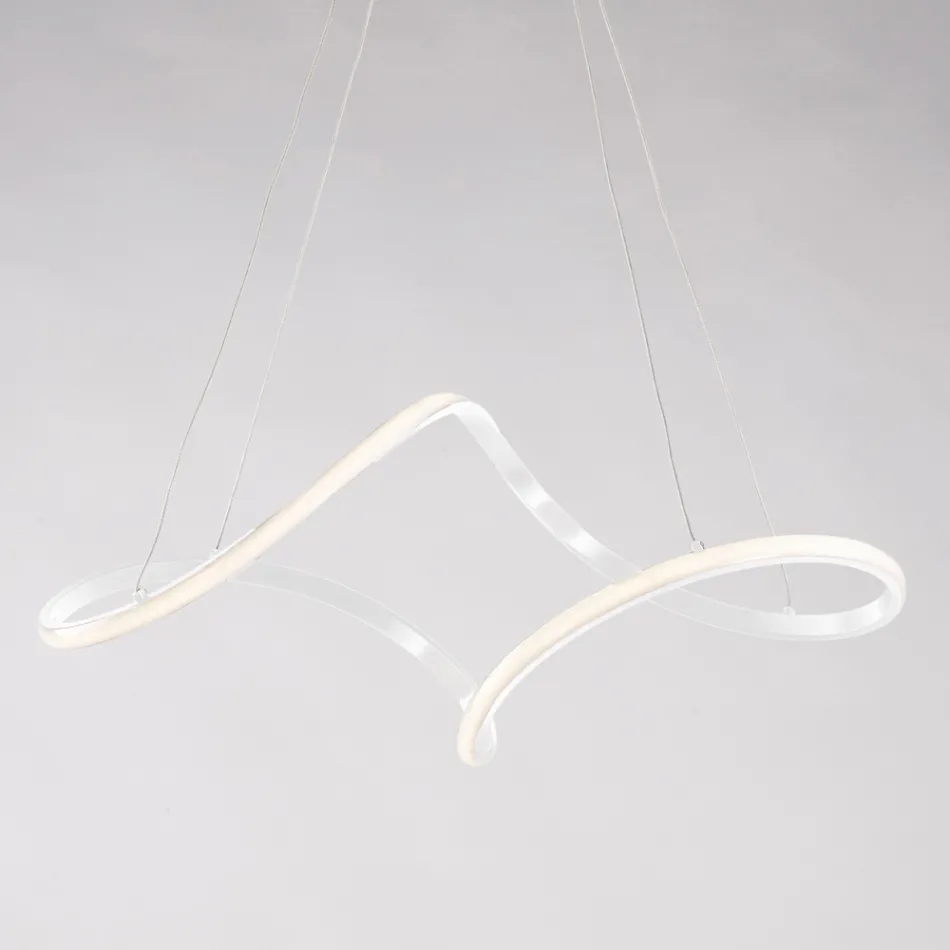 مصباح مصنوع يدويًا من الزجاج والمعدن، صنع في إيطاليا، مناسب لغرفة المعيشة وغرفة النوم - صورة Viadurini