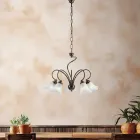 مصباح مصنوع يدويًا من الزجاج والمعدن للمساحات الراقية - كوميتا Viadurini