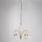 مصباح مصنوع يدويًا من الزجاج والمعدن للمساحات الراقية - كوميتا Viadurini