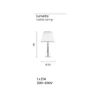 مصباح دعم كلاسيكي من المعدن الذهبي والكريستال وغطاء المصباح - Similo Viadurini