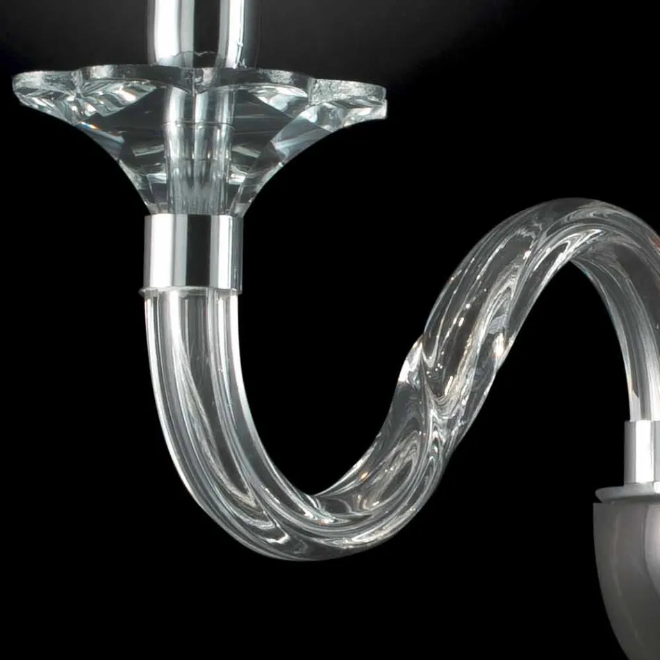 مصباح حائطي مزدوج الضوء من الزجاج والكريستال آيفي، صنع في إيطاليا Viadurini