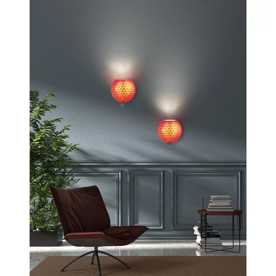 مصباح حائط حرفي من الزجاج المنفوخ الفينيسي - بول بالوتون Viadurini