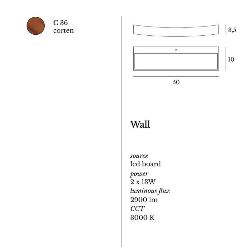 مصباح حائط بتصميم عصري مصنوع من الفولاذ Ø50xh.3.5xsp.10 سم Eldora Viadurini
