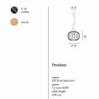 مصباح حائط حديث من الفولاذ Ø48xh.40xL.cavo100 cm Beren Viadurini