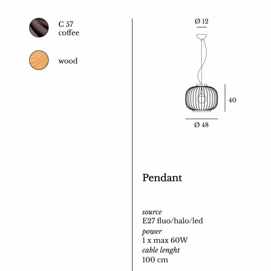 مصباح حائط حديث من الفولاذ Ø48xh.40xL.cavo100 cm Beren Viadurini