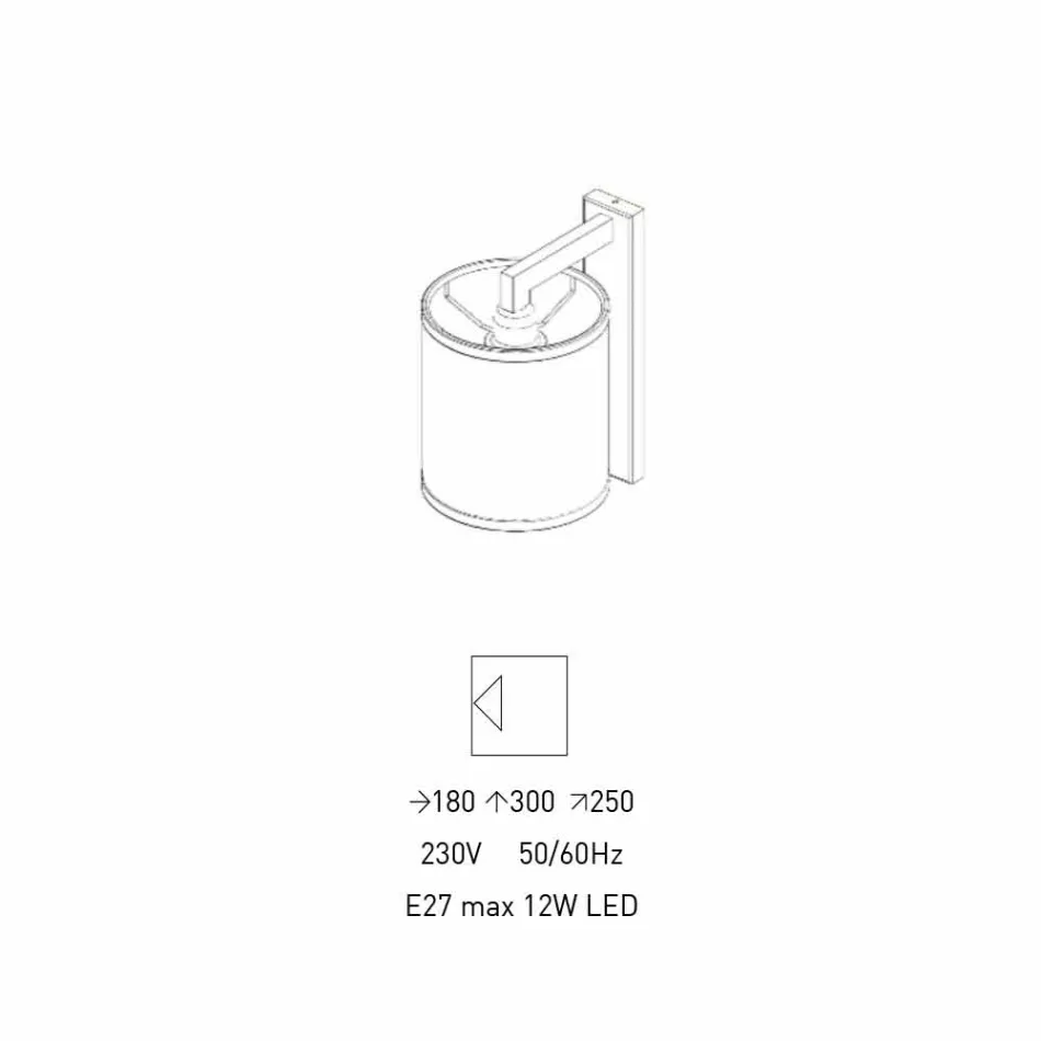 مصباح حائط معدني حديث مع غطاء مصباح من الكتان، صنع في إيطاليا - بالي Viadurini