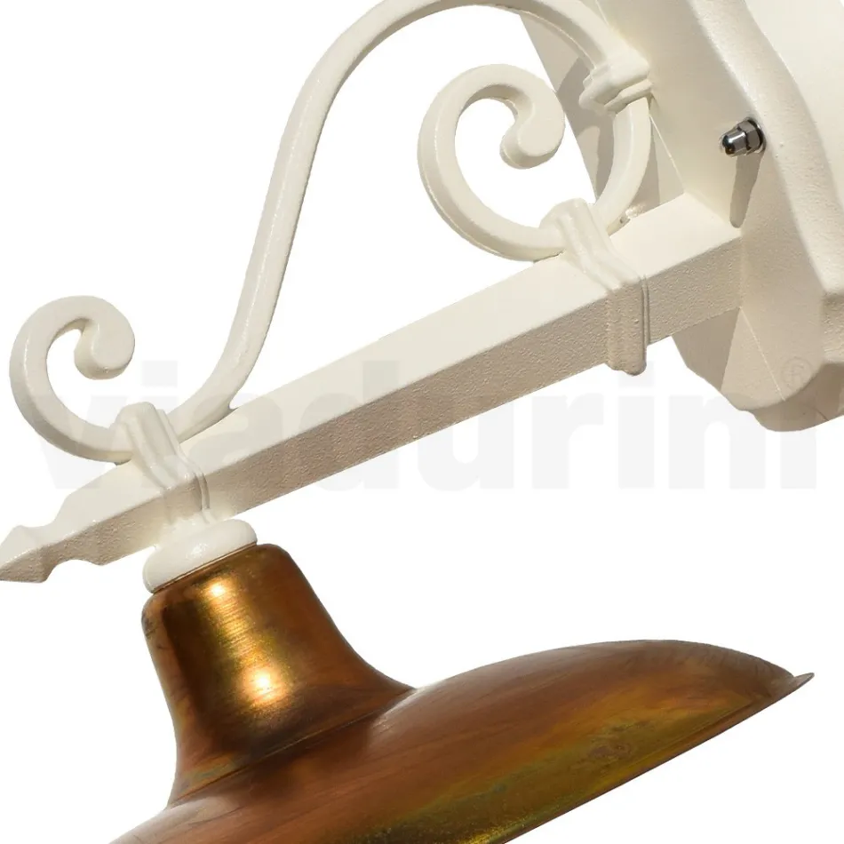 مصباح حائط خارجي مصنوع من الألومنيوم والنحاس، صنع في إيطاليا - أديلا Viadurini