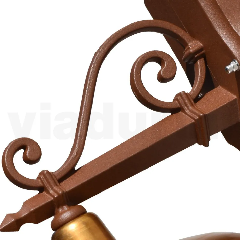 مصباح حائط خارجي مصنوع من الألومنيوم والنحاس، صنع في إيطاليا - أديلا Viadurini