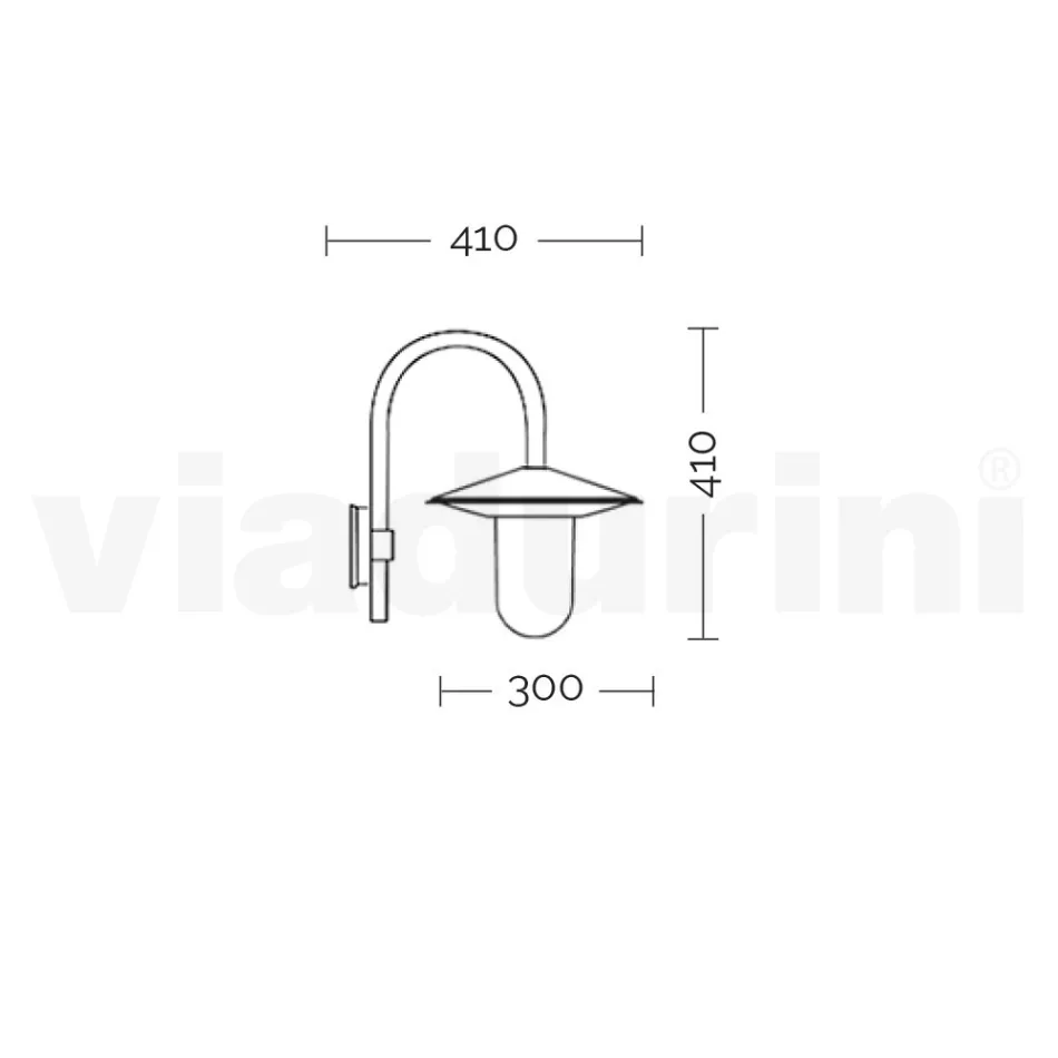 مصباح حائط خارجي من الألومنيوم الرمادي صنع في إيطاليا - بيلين Viadurini
