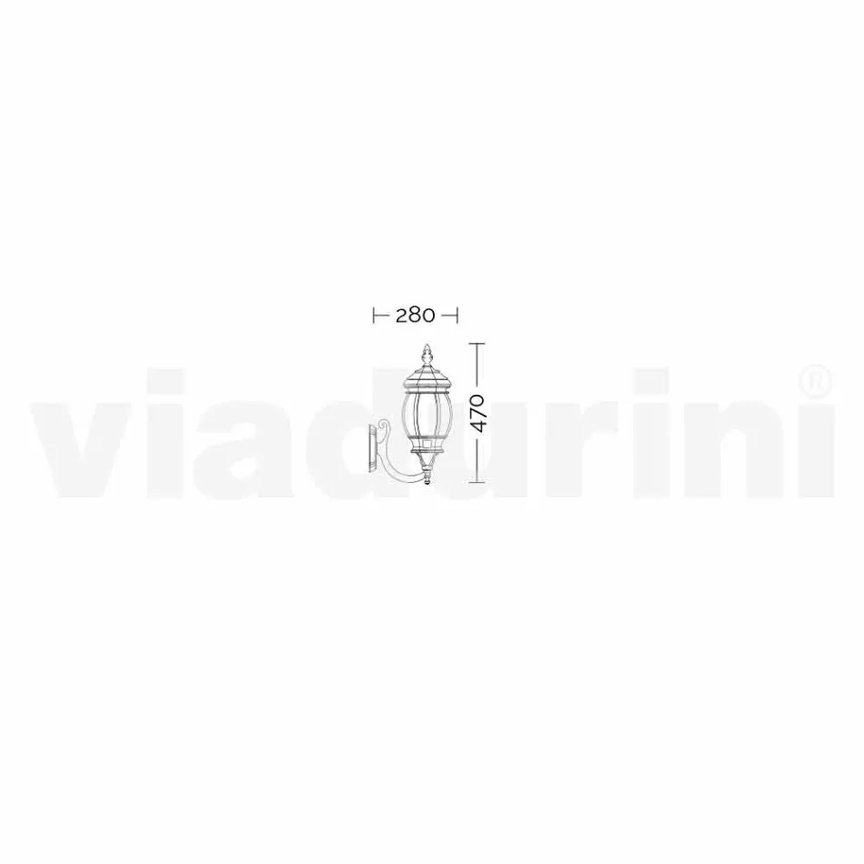 مصباح حائط خارجي مصنوع من الألومنيوم، صنع في إيطاليا، أنيكا Viadurini