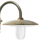 مصباح حائط خارجي عتيق من النحاس الأصفر والزجاج الشفاف - تنين Viadurini