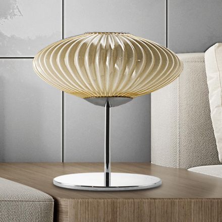 مصباح طاولة حرفي من الزجاج المنفوخ يدويًا في البندقية - دافني Viadurini