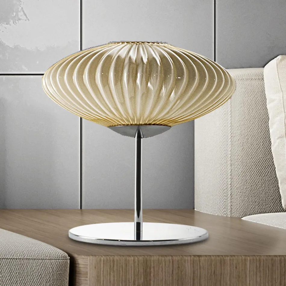 مصباح طاولة حرفي من الزجاج المنفوخ يدويًا في البندقية - دافني Viadurini