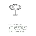 مصباح طاولة حرفي من الزجاج المنفوخ يدويًا في البندقية - دافني Viadurini