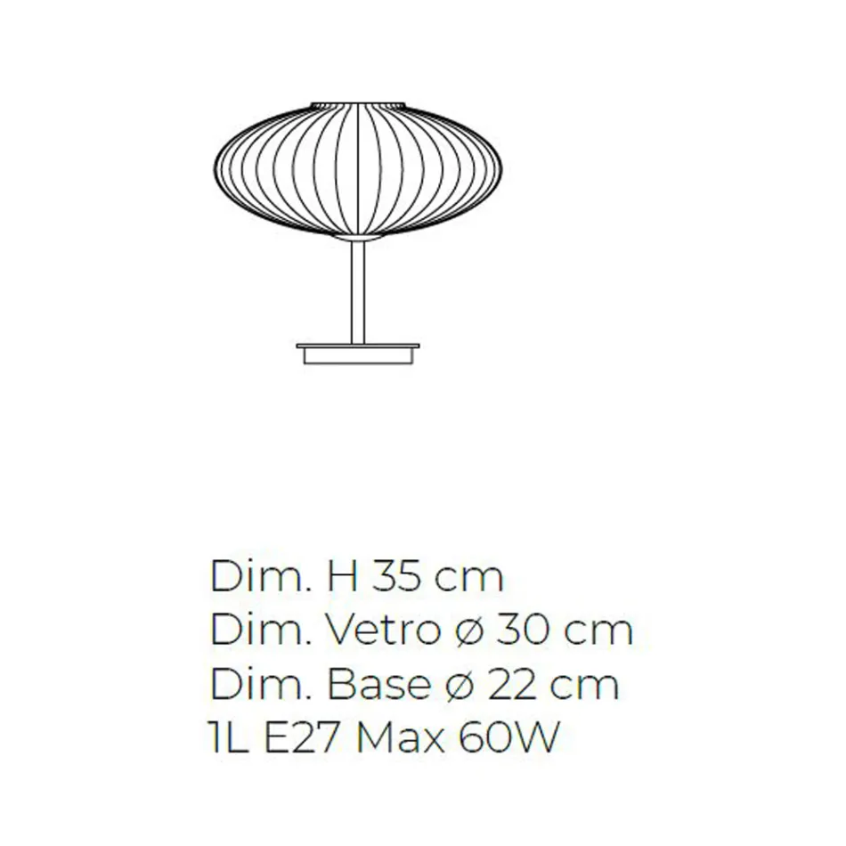 مصباح طاولة حرفي من الزجاج المنفوخ يدويًا في البندقية - دافني Viadurini