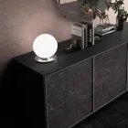 مصباح طاولة حرفي من الزجاج الفينيسي الأبيض المنفوخ - سنو Viadurini