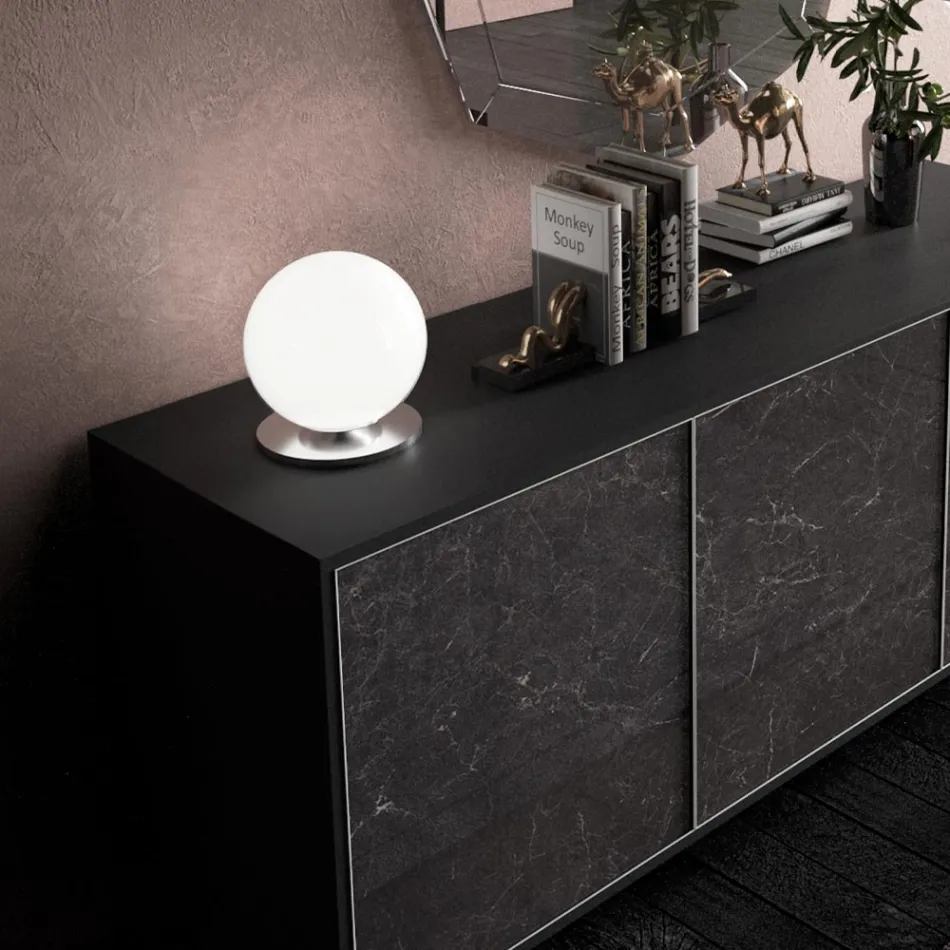 مصباح طاولة حرفي من الزجاج الفينيسي الأبيض المنفوخ - سنو Viadurini