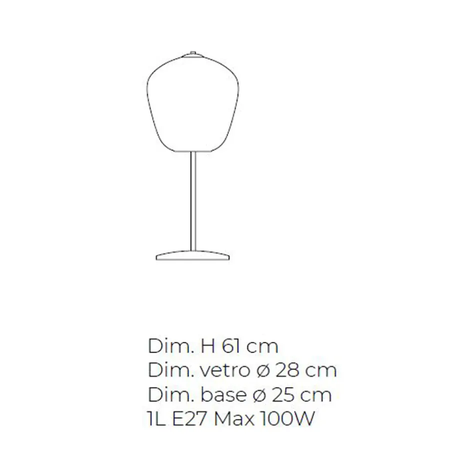 مصباح طاولة مصنوع يدويًا من الزجاج المنفوخ الفينيسي - داليا بالوتون Viadurini