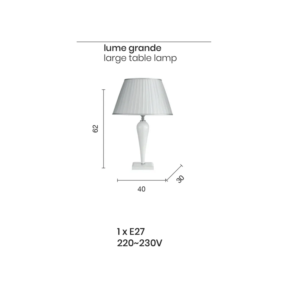 مصباح طاولة زجاجي إيطالي كلاسيكي مصنوع يدويًا مع غطاء مصباح - رابالو Viadurini