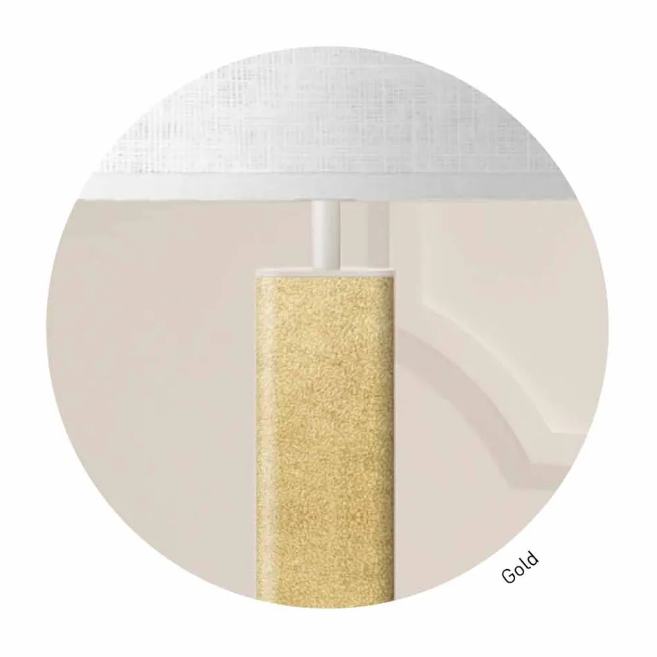 مصباح طاولة معدني مع غطاء قماشي صنع في إيطاليا - Jump Viadurini