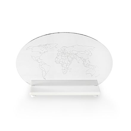 مصباح طاولة من البليكسيجلاس يعمل بتقنية LED، صنع في إيطاليا - رابونزل Viadurini