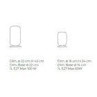 مصباح طاولة من الزجاج المنفوخ يدويًا في البندقية 16 22 سم - خيزران Viadurini