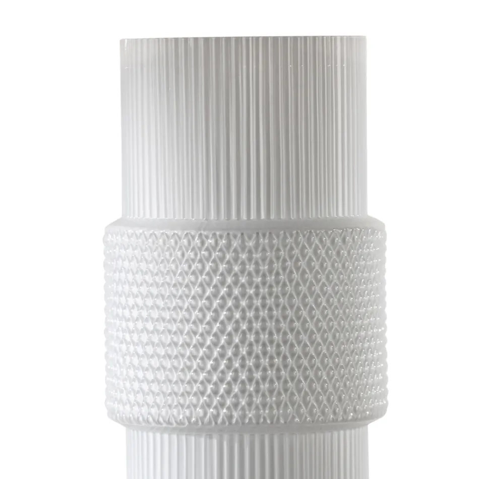 مصباح طاولة من الزجاج المنفوخ يدويًا بلون البندقية والمعدن - ساتومي Viadurini