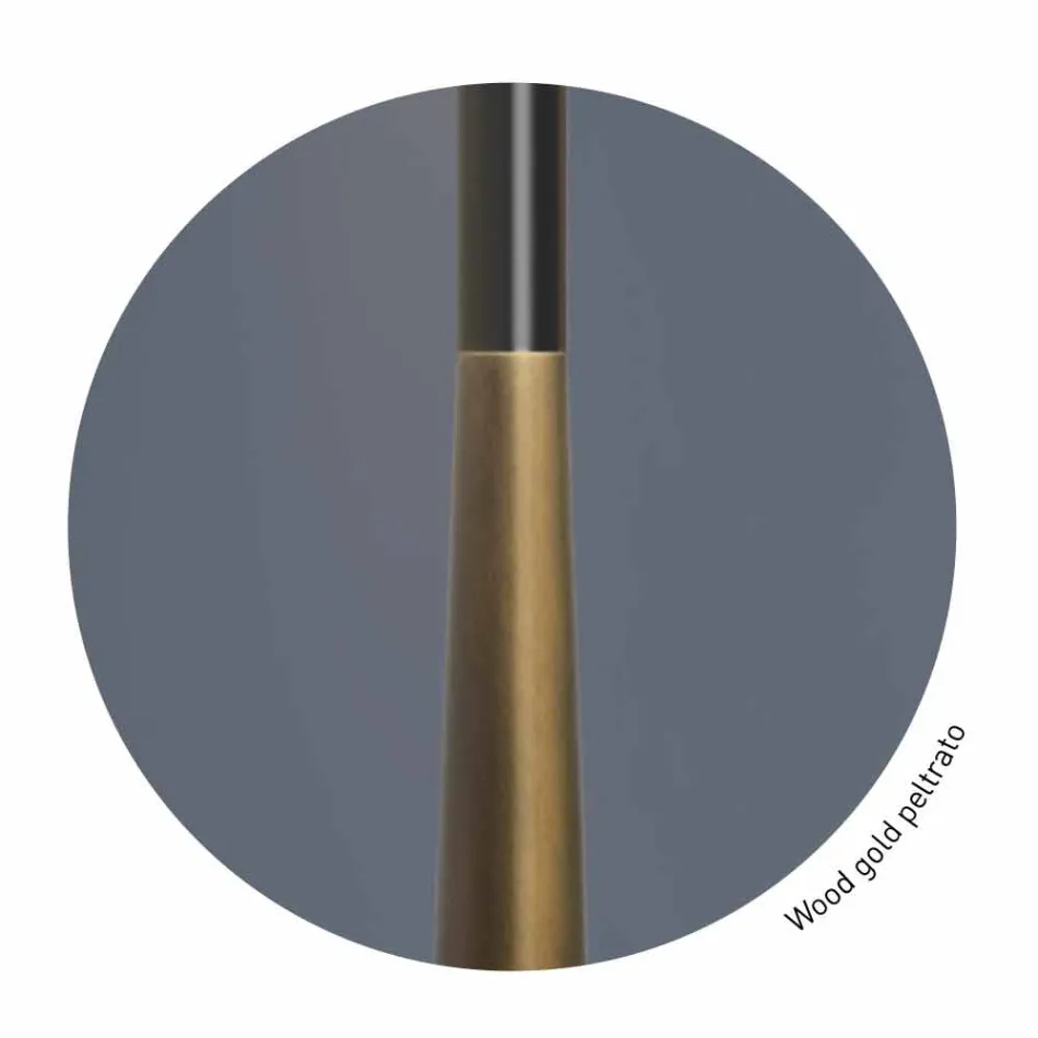 مصباح طاولة عصري مصنوع من المعدن والخشب والأورجانزا، صنع في إيطاليا - بوم Viadurini