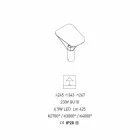 مصباح طاولة عصري من الراتنج والقطن الأبيض، صنع في إيطاليا - فييرا Viadurini