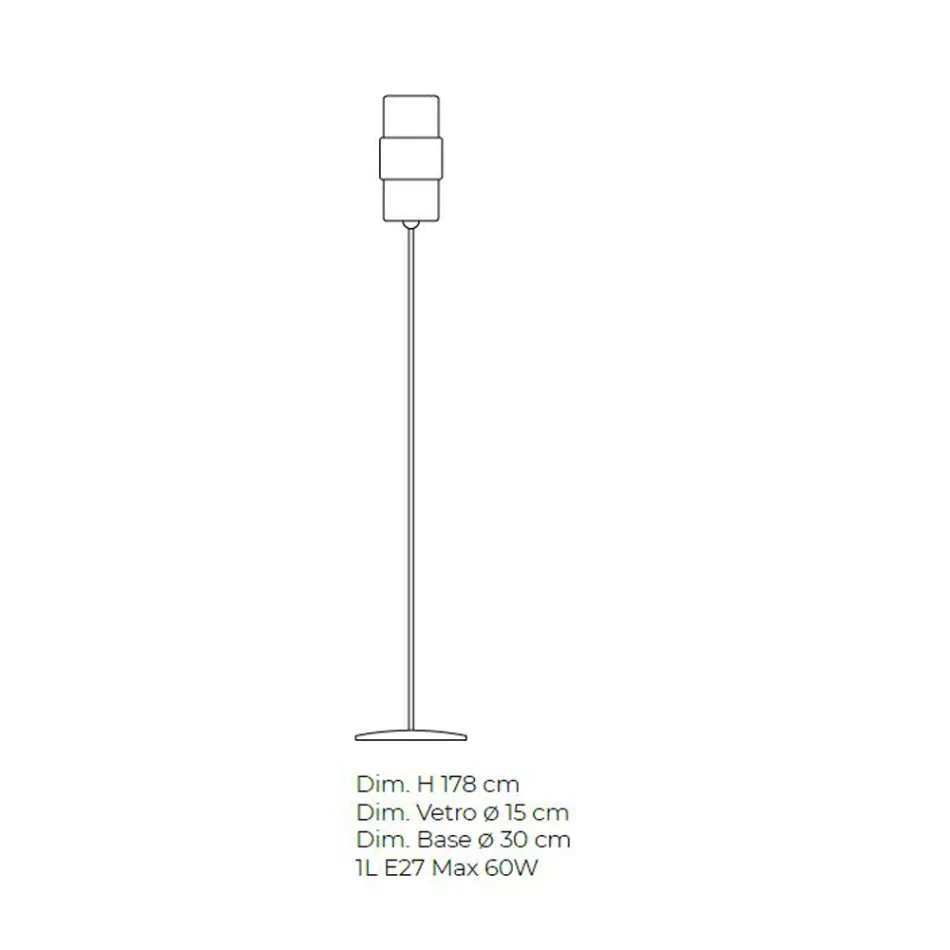 مصباح أرضي حرفي من الزجاج المنفوخ الفينيسي 30 سم - ساتومي Viadurini