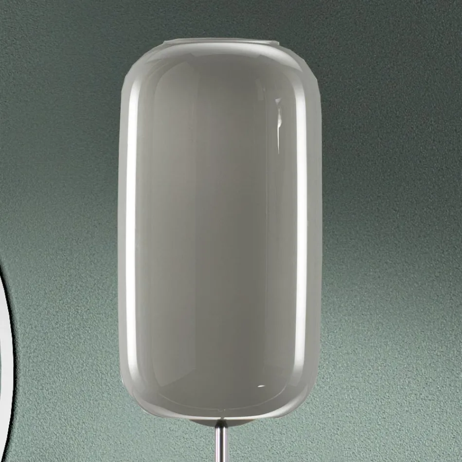 مصباح أرضي من الزجاج الفينيسي المنفوخ يدويًا - من الخيزران Viadurini