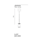مصباح أرضي كلاسيكي من الزجاج الإيطالي الحرفي مع غطاء المصباح - Memore Viadurini