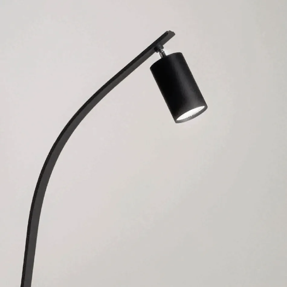 مصباح أرضي مع ضوء كشاف قابل للتعديل وضوء ثانٍ في الخلف - كافور Viadurini