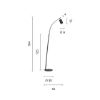 مصباح أرضي مع ضوء كشاف قابل للتعديل وضوء ثانٍ في الخلف - كافور Viadurini