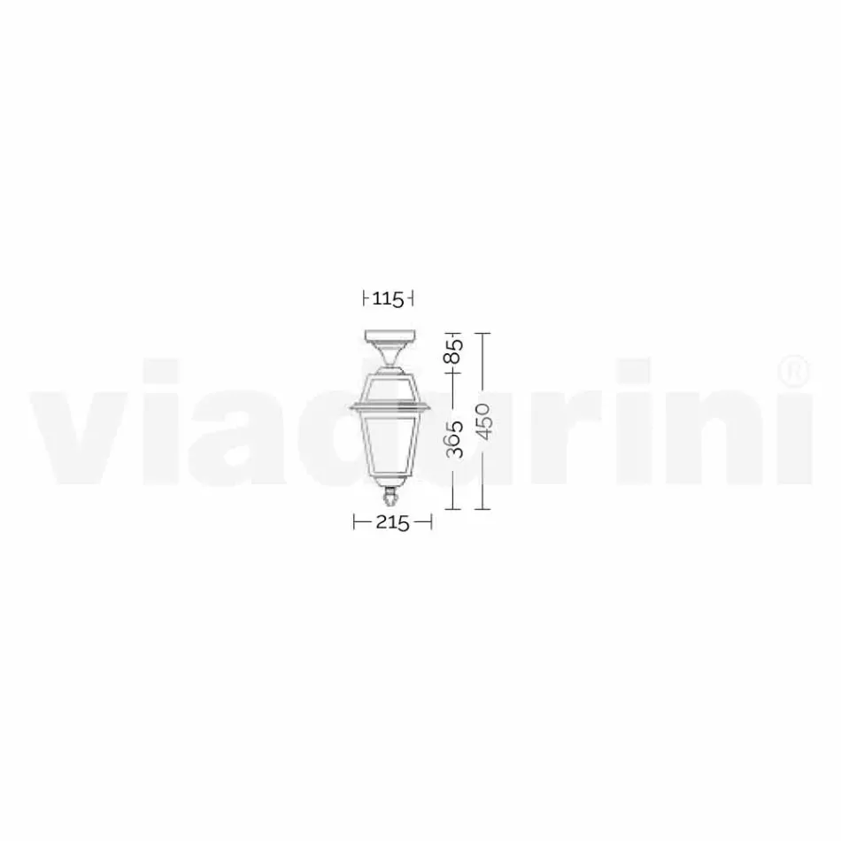 مصباح أرضي خارجي من الألومنيوم صنع في إيطاليا، كريستل Viadurini