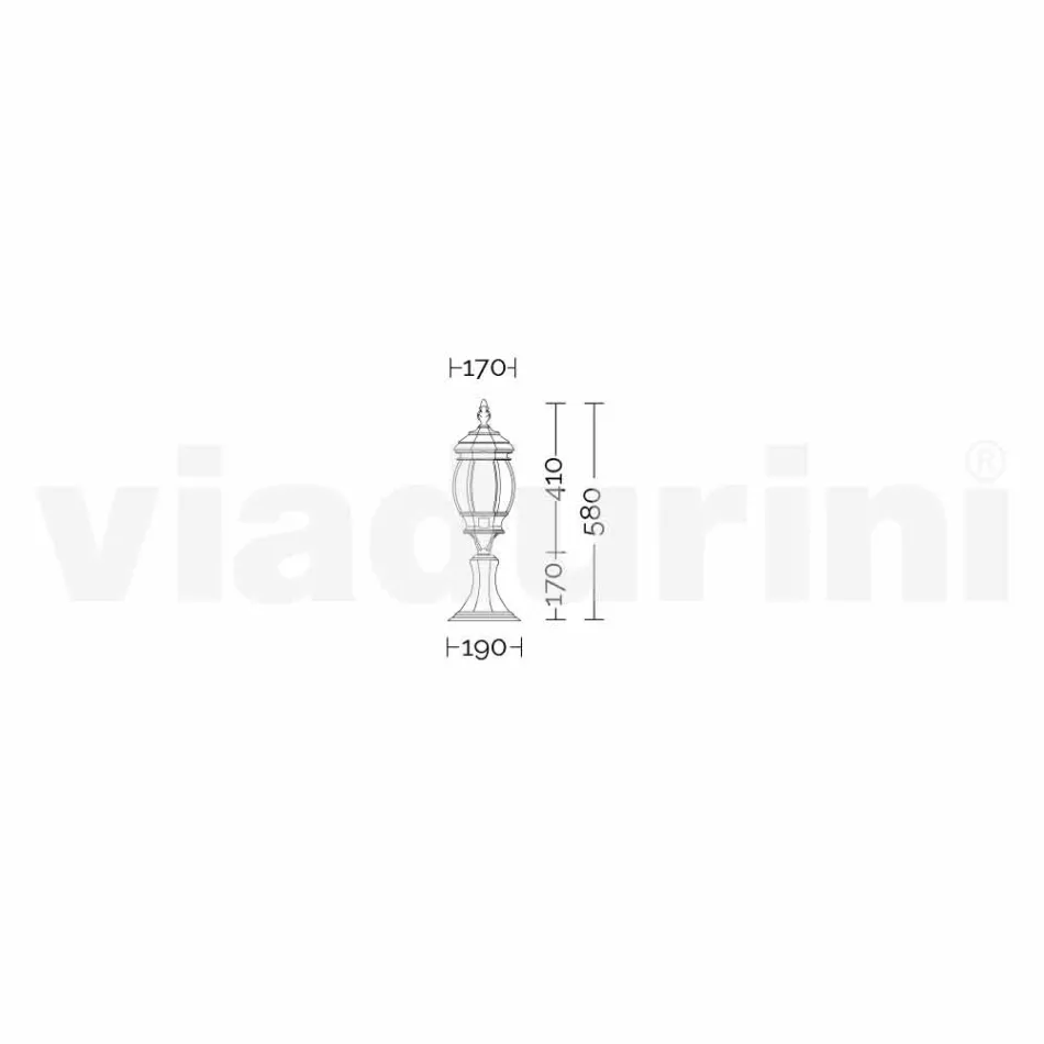 مصباح أرضي من الألومنيوم للحديقة أنيكا مصنوع في إيطاليا Viadurini