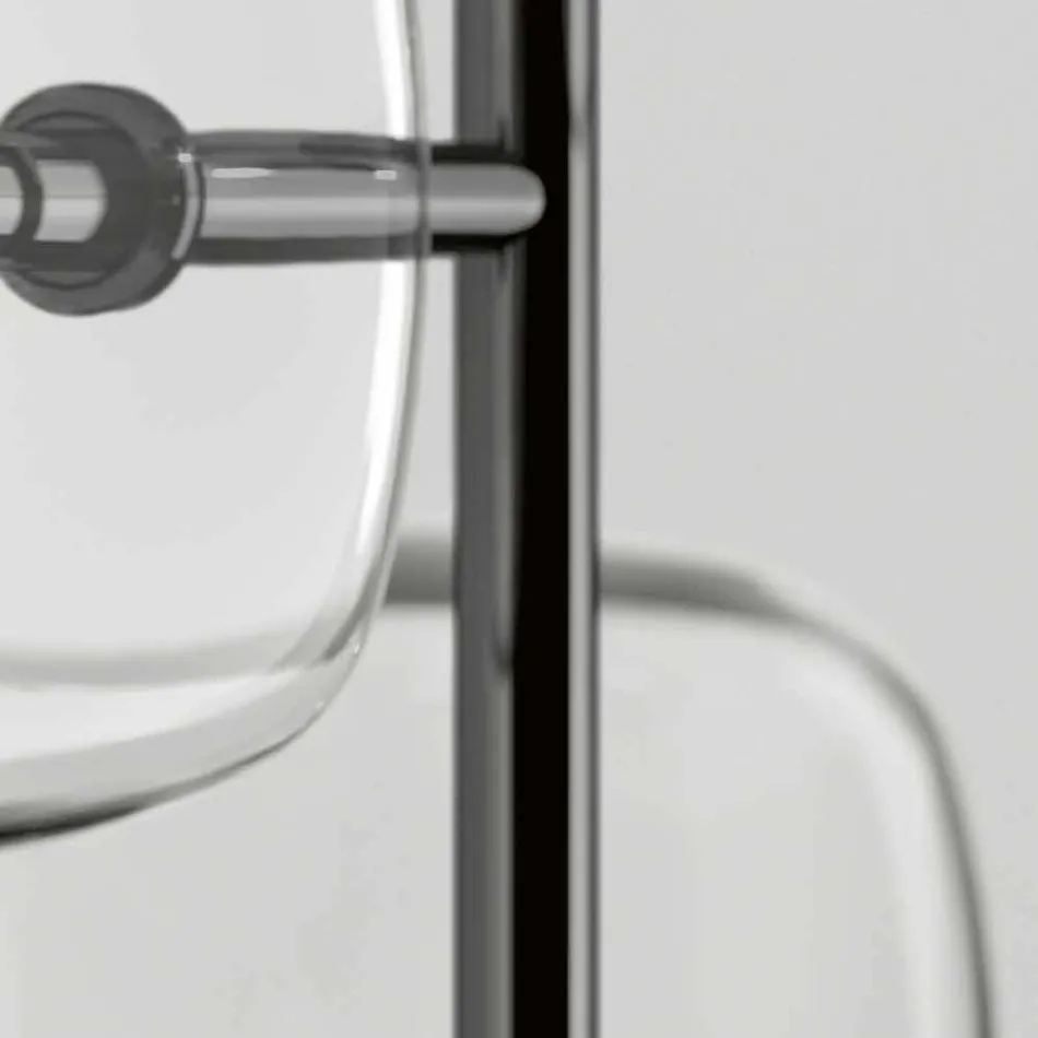 مصباح أرضي بتصميم هيكل معدني لامع مصنوع في إيطاليا - دوناتينا Viadurini