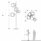 مصباح أرضي بتصميم هيكل معدني لامع مصنوع في إيطاليا - دوناتينا Viadurini