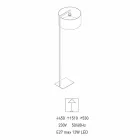 مصباح أرضي بتصميم معدني مع غطاء من الكتان، صنع في إيطاليا - بالي Viadurini