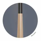 مصباح أرضي بتصميم معدني وخشبي وأورجانزا، صنع في إيطاليا - بوم Viadurini