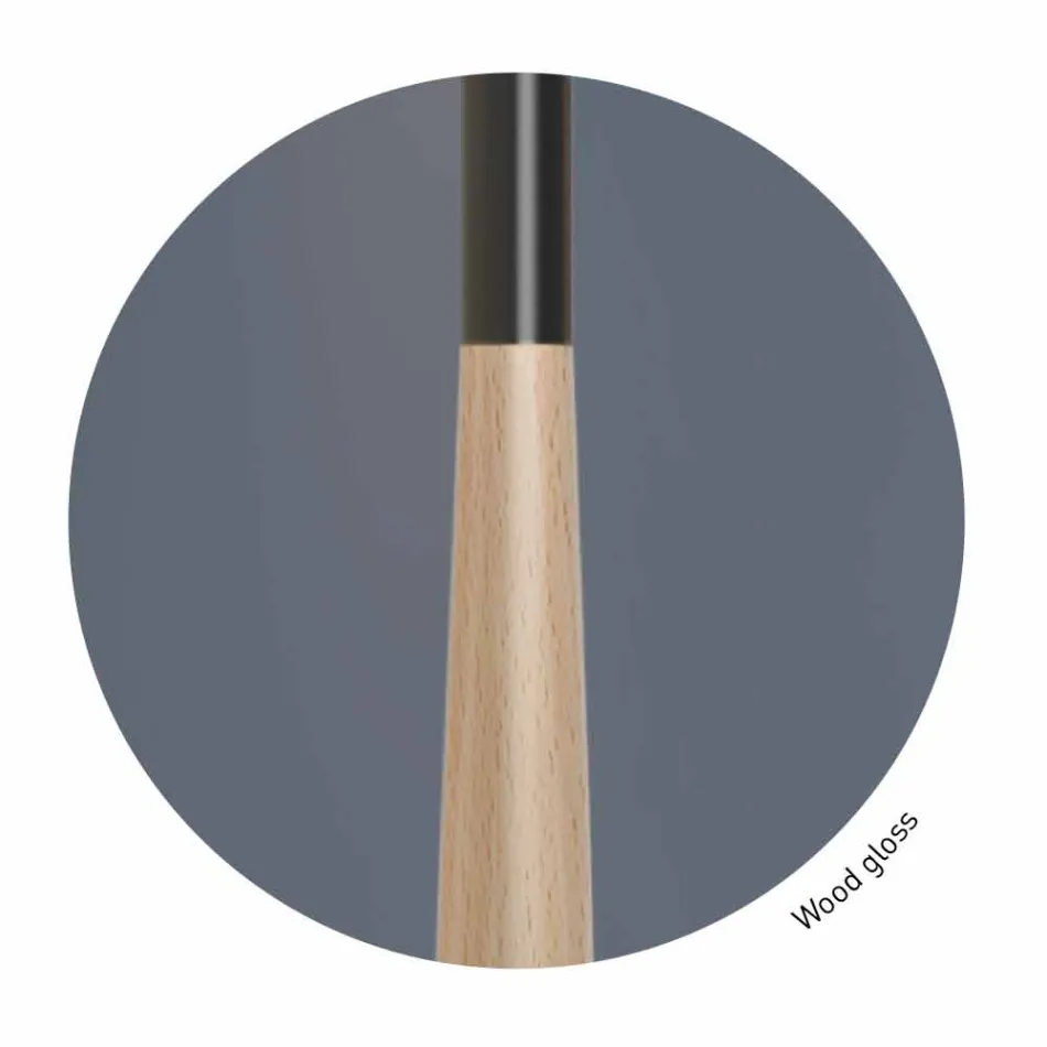 مصباح أرضي بتصميم معدني وخشبي وأورجانزا، صنع في إيطاليا - بوم Viadurini