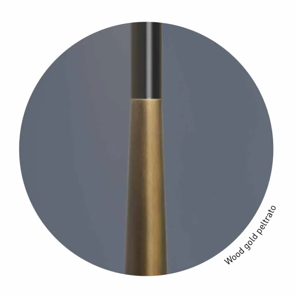 مصباح أرضي بتصميم معدني وخشبي وأورجانزا، صنع في إيطاليا - بوم Viadurini