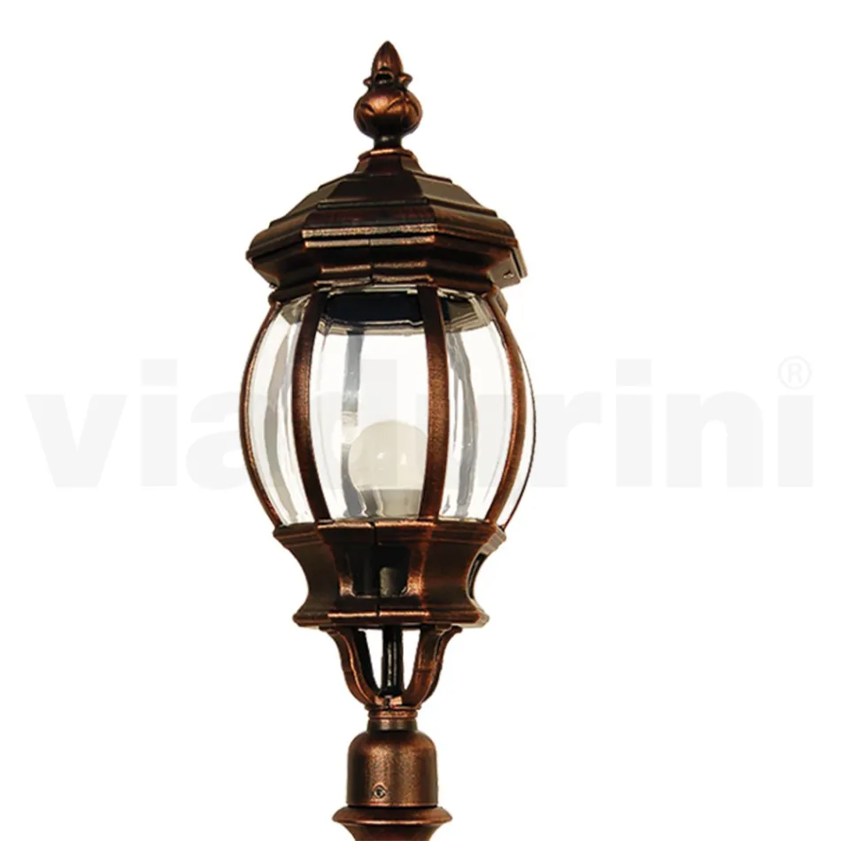 مصباح أرضي خارجي على الطراز العتيق مصنوع من الألومنيوم في إيطاليا - ليونا Viadurini