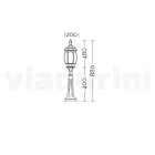 مصباح أرضي خارجي على الطراز العتيق مصنوع من الألومنيوم في إيطاليا - ليونا Viadurini